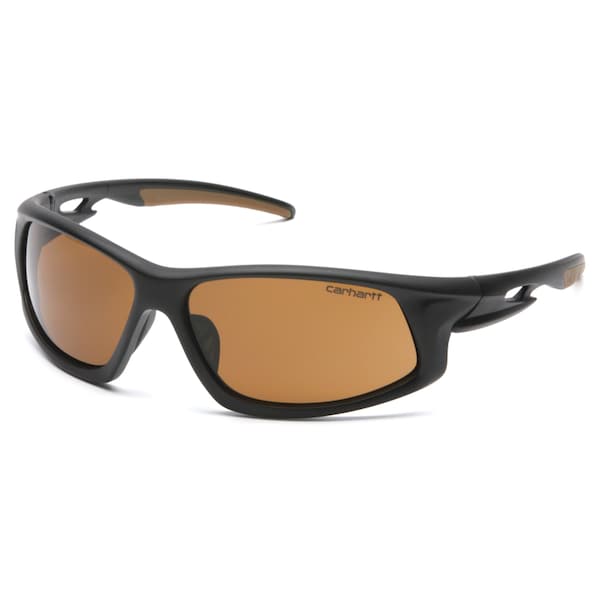 Carhartt Eyewear Safety Glasses, Anti-Fog, Sandstone Bronze Lens, Black and Tan Frame CHB618DT - main